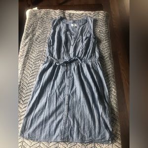 Blue white striped dress